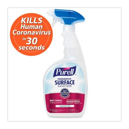 United Stationers Supply PURELL, Foodservice Surface Sanitizer3, 32 oz Bottle with Spray Trigger Attached, 6/Ctn GOJ334106RTL